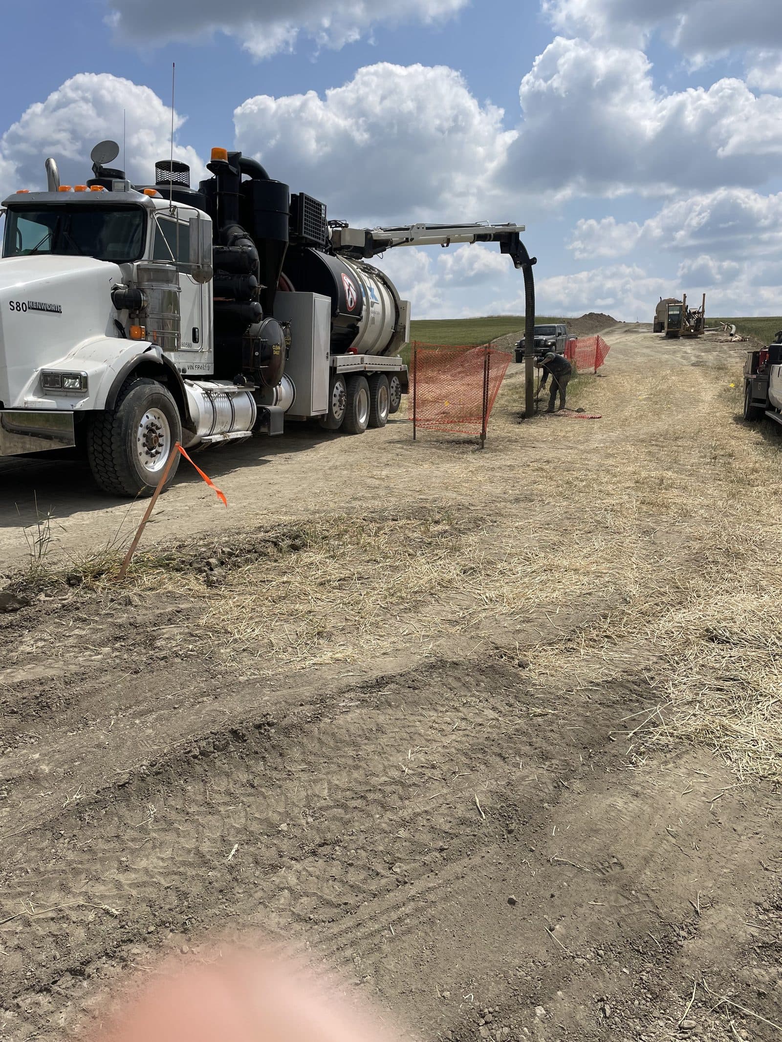 Hydrovac crew working in the field